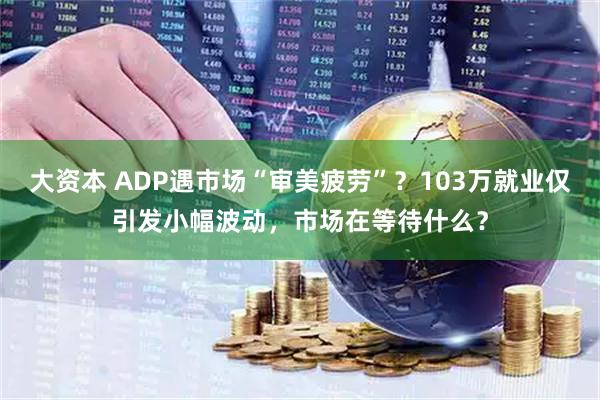 大资本 ADP遇市场“审美疲劳”?103万就业仅引发小幅波动,市场在等待什么?